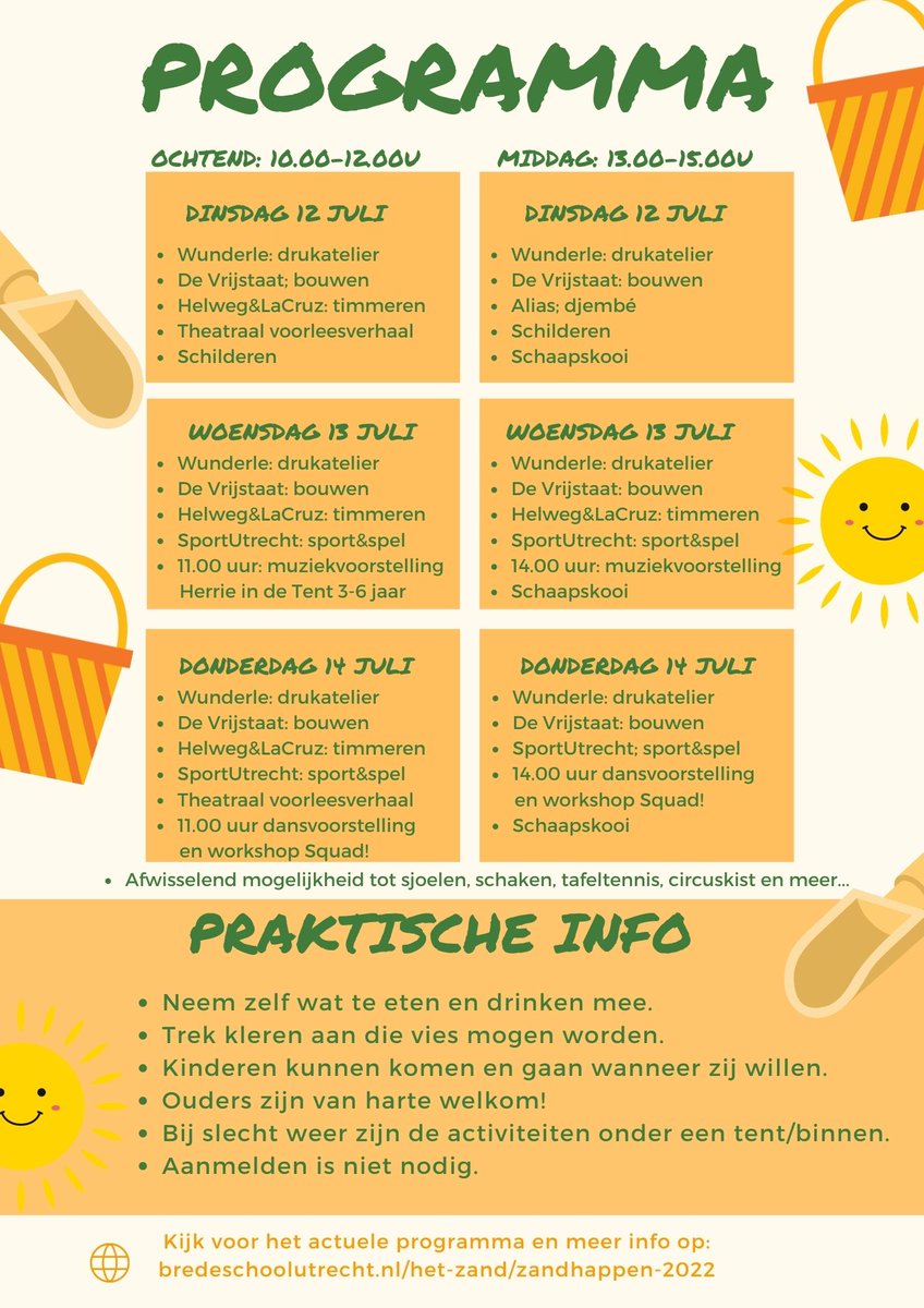Morgen kun je #Zandhappen op #BuurttuinJohanniterveld met theatrale voorleesactiviteit in de ochtend voor de jongsten en ponyrijden in de middag bij de #Schaapskooi. Dit en nog veel meer! bredeschoolutrecht.nl/het-zand/zandh…
