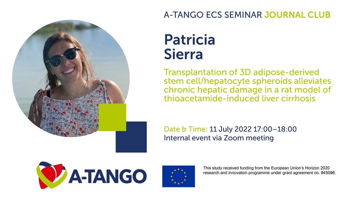 To all @ATANGO_H2020 early career scientists, do not miss the #journalclub on transplantation of 3D adipose-derived stem cell/hepatocyte spheroids in a rat  model of liver #cirrhosis by Patricia Sierra, Data Manager at <a href="/ef_clif/">Eur. Fdn. for the Study of Chronic Liver Failure</a> this p.m.