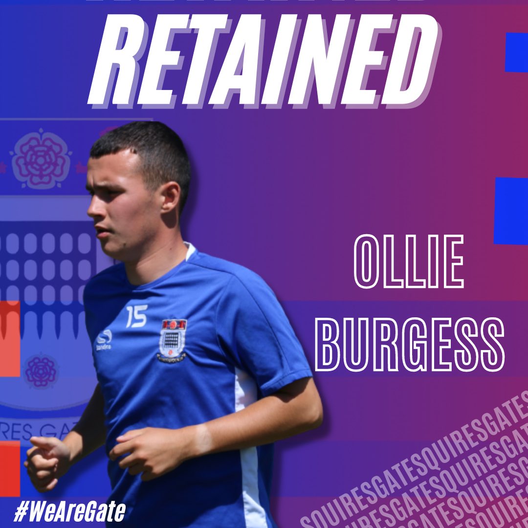 squiresgatefc's tweet photo. ✍️ 𝗥𝗘𝗧𝗔𝗜𝗡𝗘𝗗 - 𝗢𝗹𝗹𝗶𝗲 𝗕𝘂𝗿𝗴𝗲𝘀𝘀

Also extending his stay at the club for the 2022/23 season is centre-midfielder Ollie Burgess!

🔷 #WeAreGate https://t.co/AvCTyJSauI