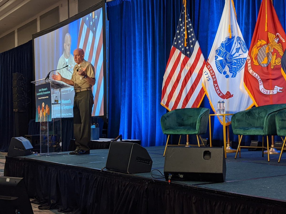 SeaServiceLead's tweet photo. "You didn't come here just to have coffee and meet new people and say hi to friends you already had. You're going to solve the problems. My job is to listen." - Gen. David D. Berger, Commandant of the Marine Corps #JWLS2022 https://t.co/fWBo6X4X6H