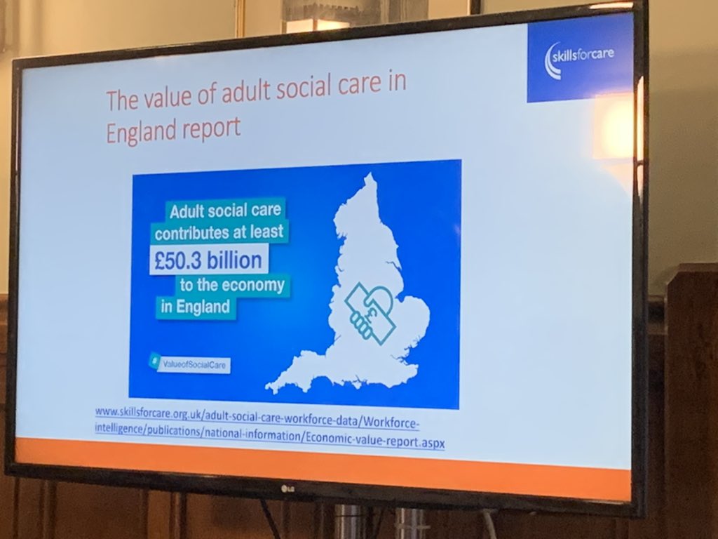 Great to hear key stats about workforce from <a href="/oonaghsmyth/">Oonagh Smyth</a> <a href="/skillsforcare/">Skills for Care</a> - talking about concerns in relation to vacancies within social care - &amp; also recognise significant economic contribution of social care to economy - as well as the contribution to fabric of all communities