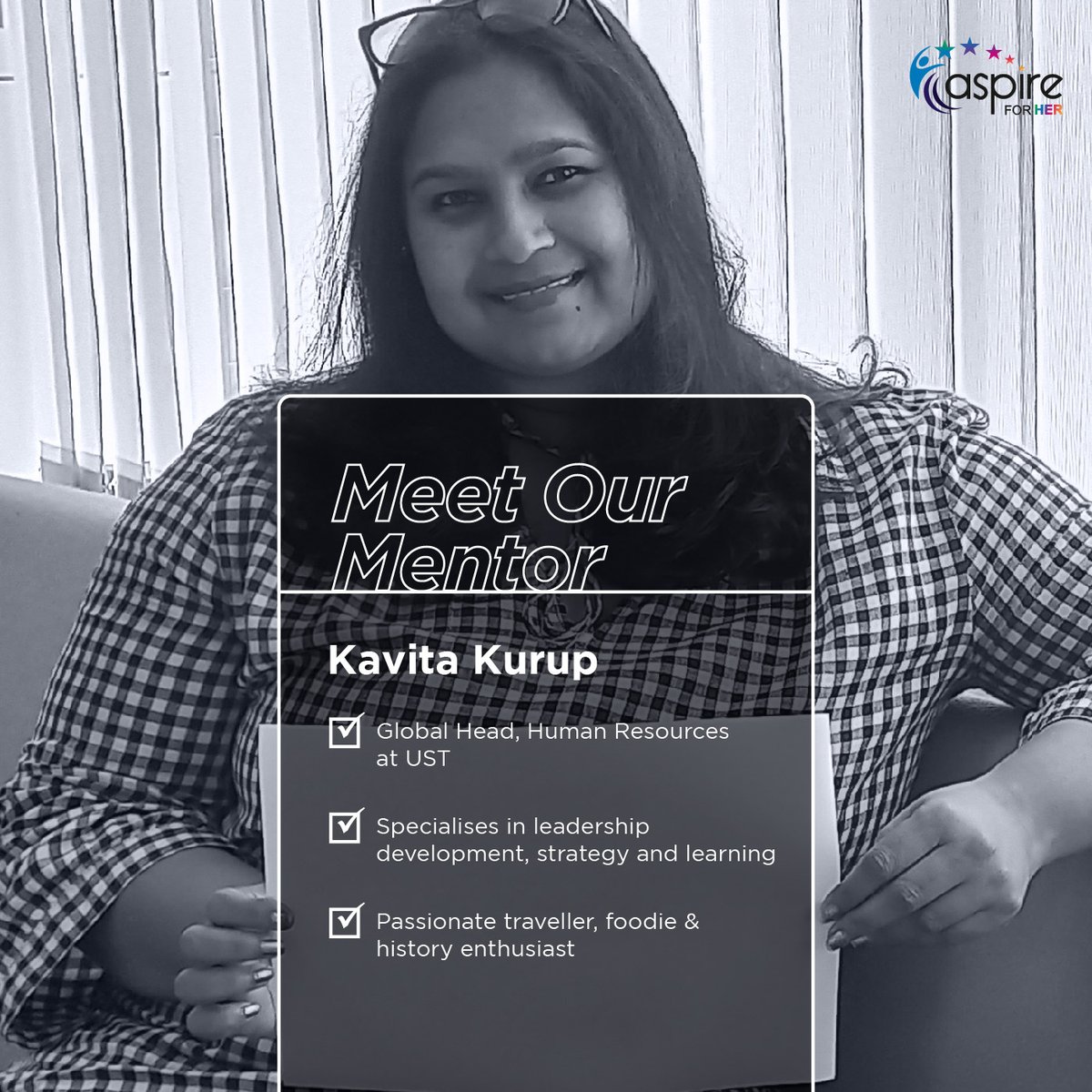 her_aspire's tweet photo. Business growth stems from good leadership & sound strategies. Our mentor Kavita Kurup can help you there with her extensive experience & perspectives from across sectors.
Write to mentoring@aspireforher.org to be mentored by her. For #AFHMembersOnly.
#mentoring #aspireforher https://t.co/pjuDKDn341