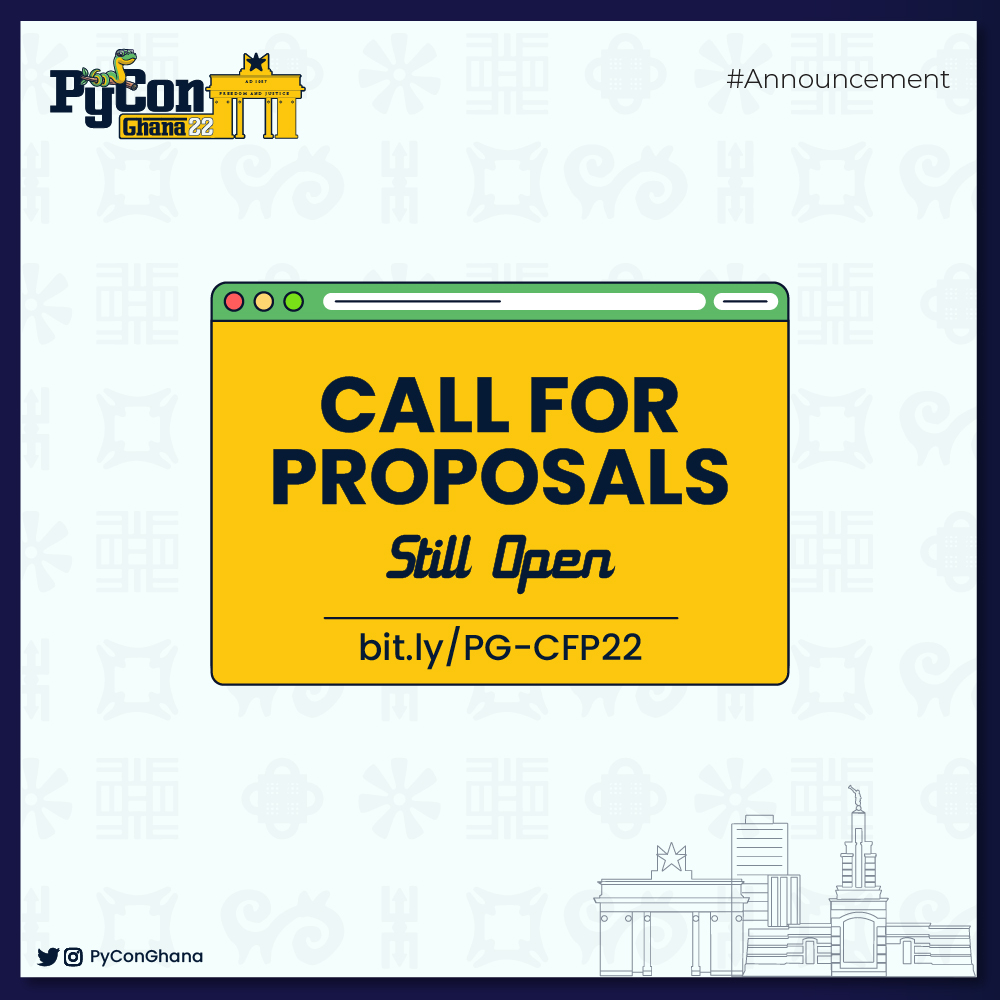 📢Less than 4 weeks till CFP closes. 

Send in your proposals before the deadline on August 8th. 

For details on submitting a talk/workshop check out: gh.pycon.org/talks/speaking