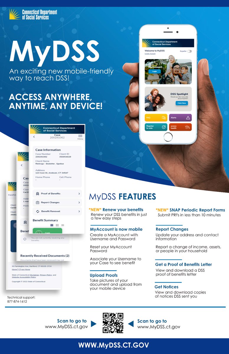 ctdss's tweet photo. Our newest 'MyDSS' feature allows you to renew benefits on your phone or mobile device in just a few easy steps! Check out our mobile-friendly app at https://t.co/YQHIpIaQyJ https://t.co/KKvIcjREwK