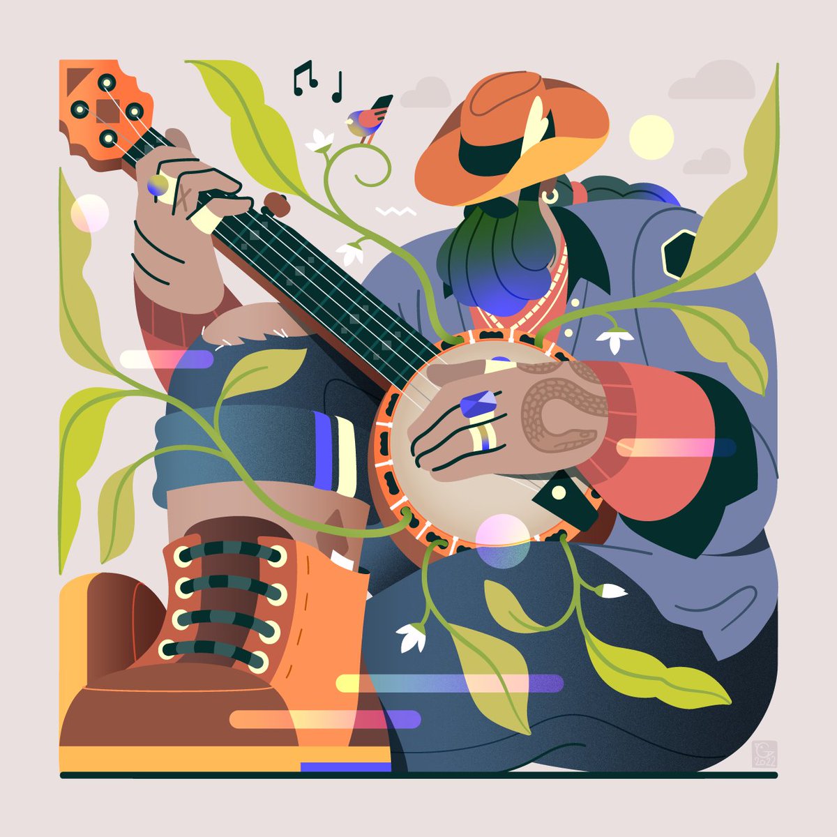Birds, Plants &amp; Music - The Banjo Player 🎵🐦