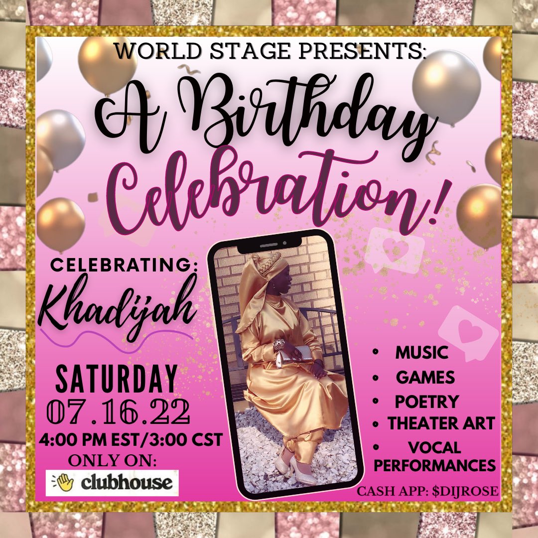 📢 Everyone is invited!! Whether I talk to you a lot or not often at all, come thruuuu and be fully entertained 🎶🎤🗣 and help celebrate a real QUEEN 👑 💗
RSVP by clicking the link and turning the bell on to be notified: clubhouse.com/join/world-sta…