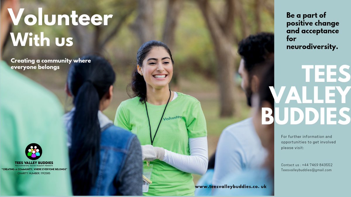 TeesVBuddies's tweet image. Be a part of positive change and acceptance for Neurodiversity!

Tees valley buddies are striving to create a community where everyone belongs.

Get in contact to find out more about what you can bring as a #Volunteer with us

#Middlesbrough #TeesvalleyCommunity #autism #Charity