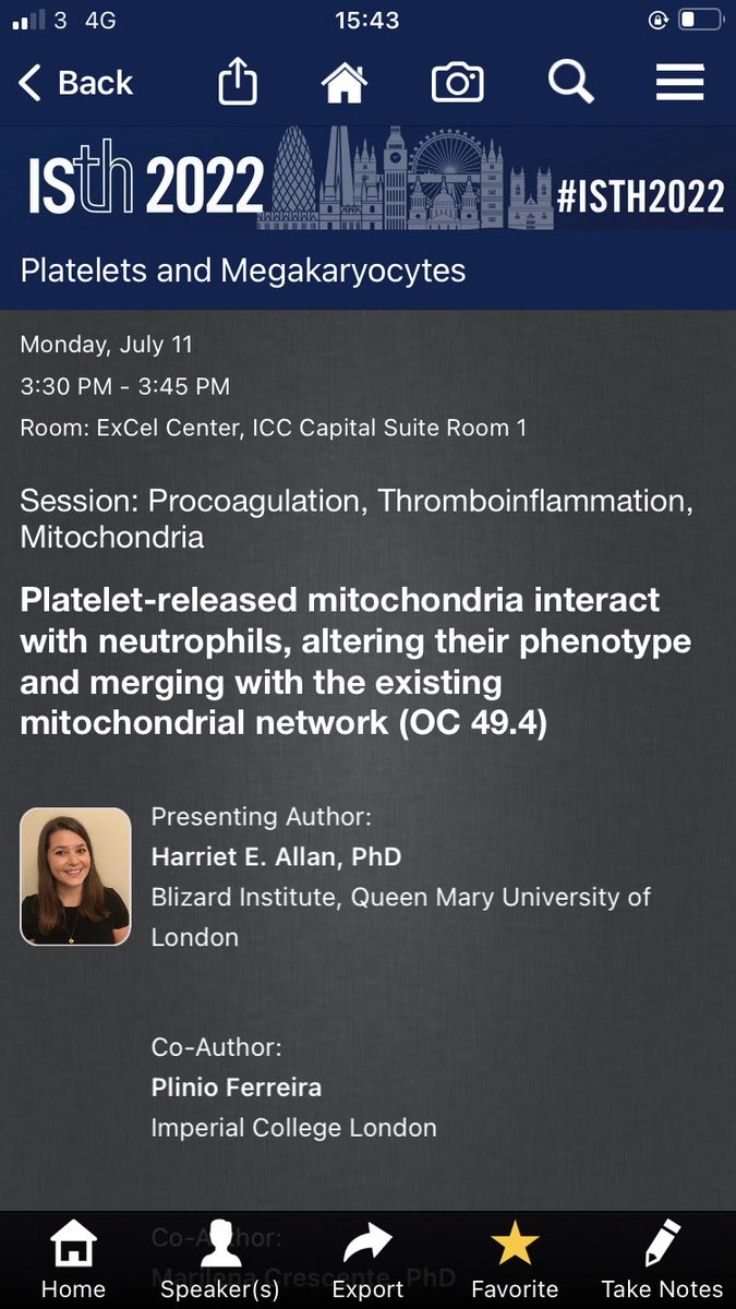 marilena crescente (@marilenacresce1) on Twitter photo Excellent talk by <a href="/harri_allan/">Harriet Allan</a> <a href="/proftimwarner/">Tim Warner</a> ‘s lab on how #platelet - derived microvesicles carrying #mitochondria affect #neutrophil phenotype and #NET formation #ISTH2022 Excellent talk by <a href="/harri_allan/">Harriet Allan</a> <a href="/proftimwarner/">Tim Warner</a> ‘s lab on how #platelet - derived microvesicles carrying #mitochondria affect #neutrophil phenotype and #NET formation #ISTH2022