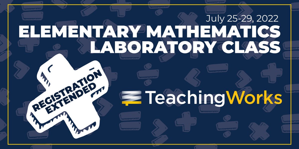 In case you missed it - we've extended the registration deadline for our Elementary Mathematics Laboratory! Register by JULY 18 to observe and discuss a live fifth grade math class and explore how math teaching can actively disrupt patterns of injustice: tinyurl.com/28bmhub3
