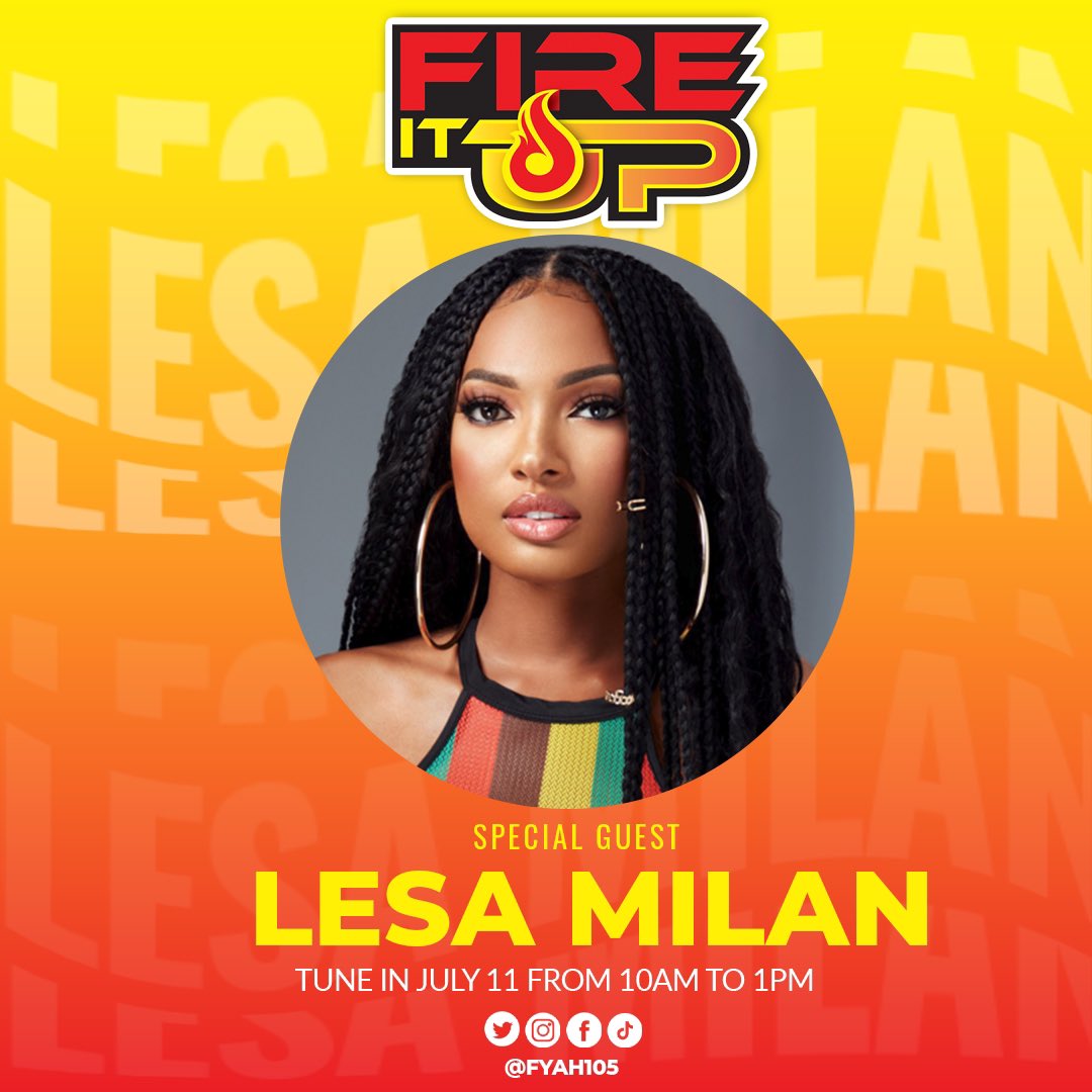 fyah105's tweet photo. #fyahfam @LesaMilan joins the Fire It Up team @ChineyK @CopperShaun today. You don’t wanna miss it #wedehponfyah https://t.co/IX5yrOqzXi