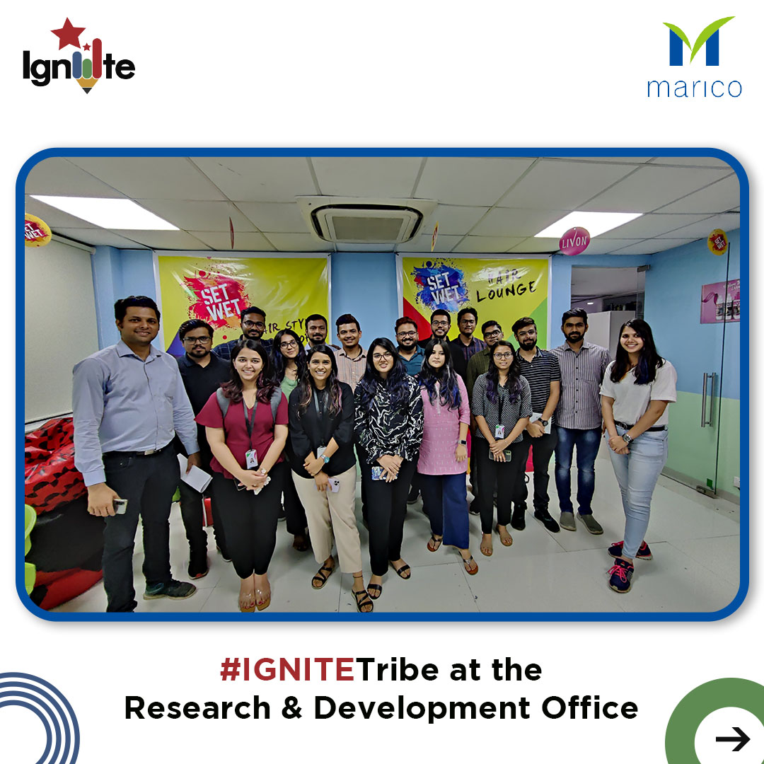 MaricoLimited's tweet photo. Marico's #IGNITETribe visited our Research &amp; Development Center in Andheri, Mumbai.

They also got a chance to experience Formulation Development, New Product Development and more, followed by a styling zone where they tried out funky hairstyles with #SetWet. Isn’t that cool?😎 https://t.co/h3JKcXxbNd