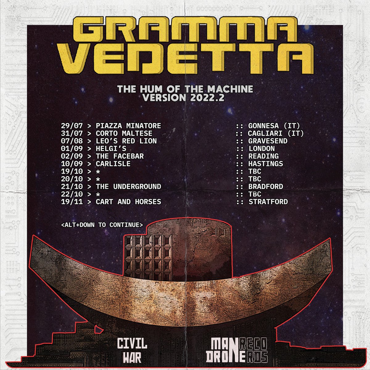mandronerecords's tweet photo. Did you know 2/3 of @grammavedetta are from sunny Sardinia? Now you do! 🤪
That's exactly where the trio's Summer tour kicks off at the end of July. Some venues in the UK still tbc - get in touch if interested!
Brought to you by Mandrone Records and @civil_war_uk. @csquaredmm https://t.co/MZFH9Kbn9K