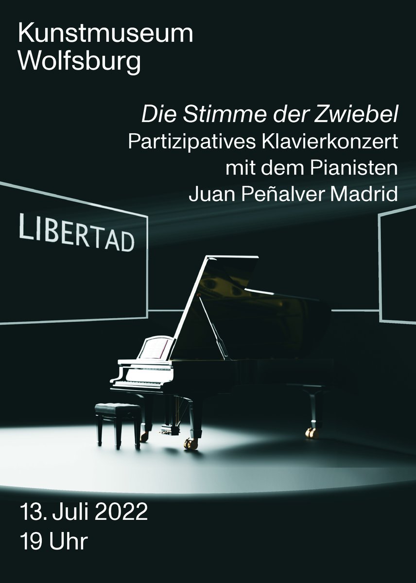 KunstmuseumWOB's tweet image. 🚧Baustellenkonzert🚧
📆SAVE THE DATE: Mi, 13.7.2022, 19 Uhr 🎹
Partizipatives #Klavierkonzert mit dem Pianisten Juan Peñalver Madrid in der großen Ausstellungshalle während der Umbauphase im #kunstmuseumwolfsburg. 
Tickets hier: eventim-light.com/de/a/5db7fd682…