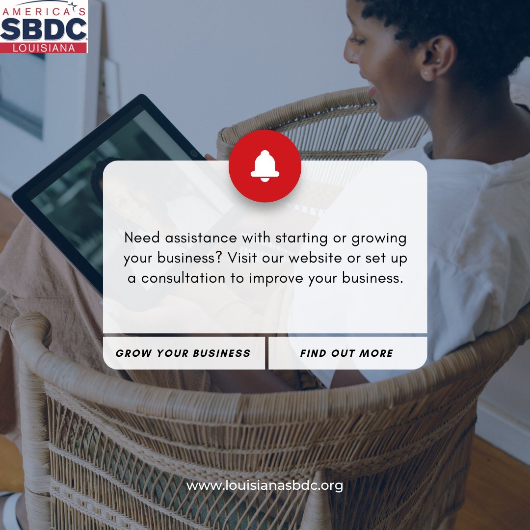 LSBDC's tweet photo. Let us help your business thrive!
#LSBDC #entrepreneurship #businessowner https://t.co/pYvKwIdmQo