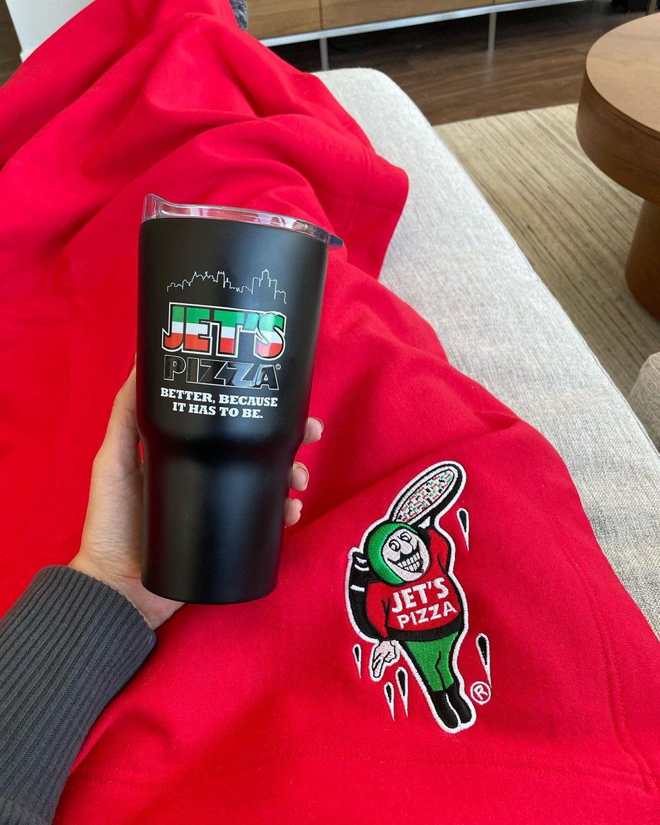 JetsPizza's tweet photo. Jet's merch on point. [📸 IG User: hannah_eats_pizza] #jetspizza #merchgoals https://t.co/h5Po1JGptb