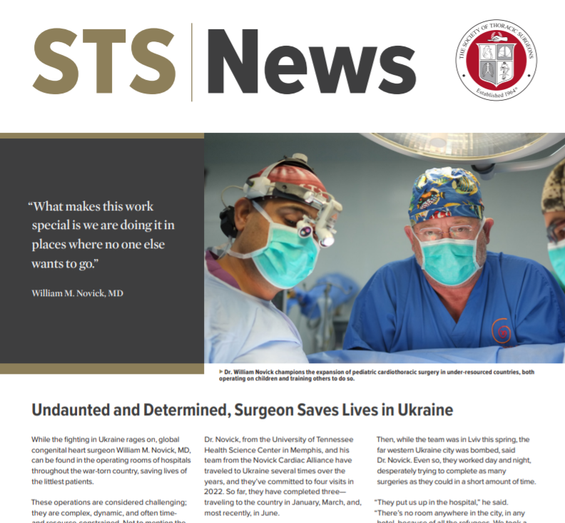 STS_CTsurgery's tweet photo. The summer issue of STS News is now available! Read about heart surgery in Ukraine, the importance of leadership during crisis, grassroots efforts to help strengthen lung cancer screening, and much more. https://t.co/RKcYNPx0wx https://t.co/jb9PausP2Z
