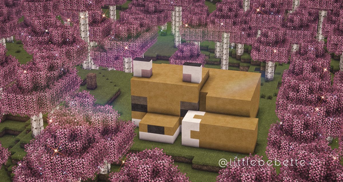 littlebebette's tweet photo. cute mama fox gently sleeping among the cherry blossoms 
🌸🦊
#Minecraftbuilds #minecraft #minecraftinspo https://t.co/QoIgDlYzt0