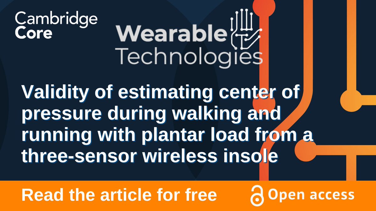 Read a new #openaccess article in WEARABLE TECHNOLOGIES: "Validity of estimating center of pressure during walking and running...." by <a href="/jbtaylor_pt/">Jeff Taylor</a> <a href="/rmqueen_VT/">Dr. Robin Queen</a> <a href="/GranataLab/">Granata Lab</a> <a href="/BEAMvt/">Virginia Tech Biomedical Engineering & Mechanics</a> <a href="/BrindleR4/">Richard Brindle</a> <a href="/ford_kr/">Kevin Ford</a> 

#OA  #Robotics #prosthetics #wearabletech #wearables

ow.ly/WVAt50JSLj8