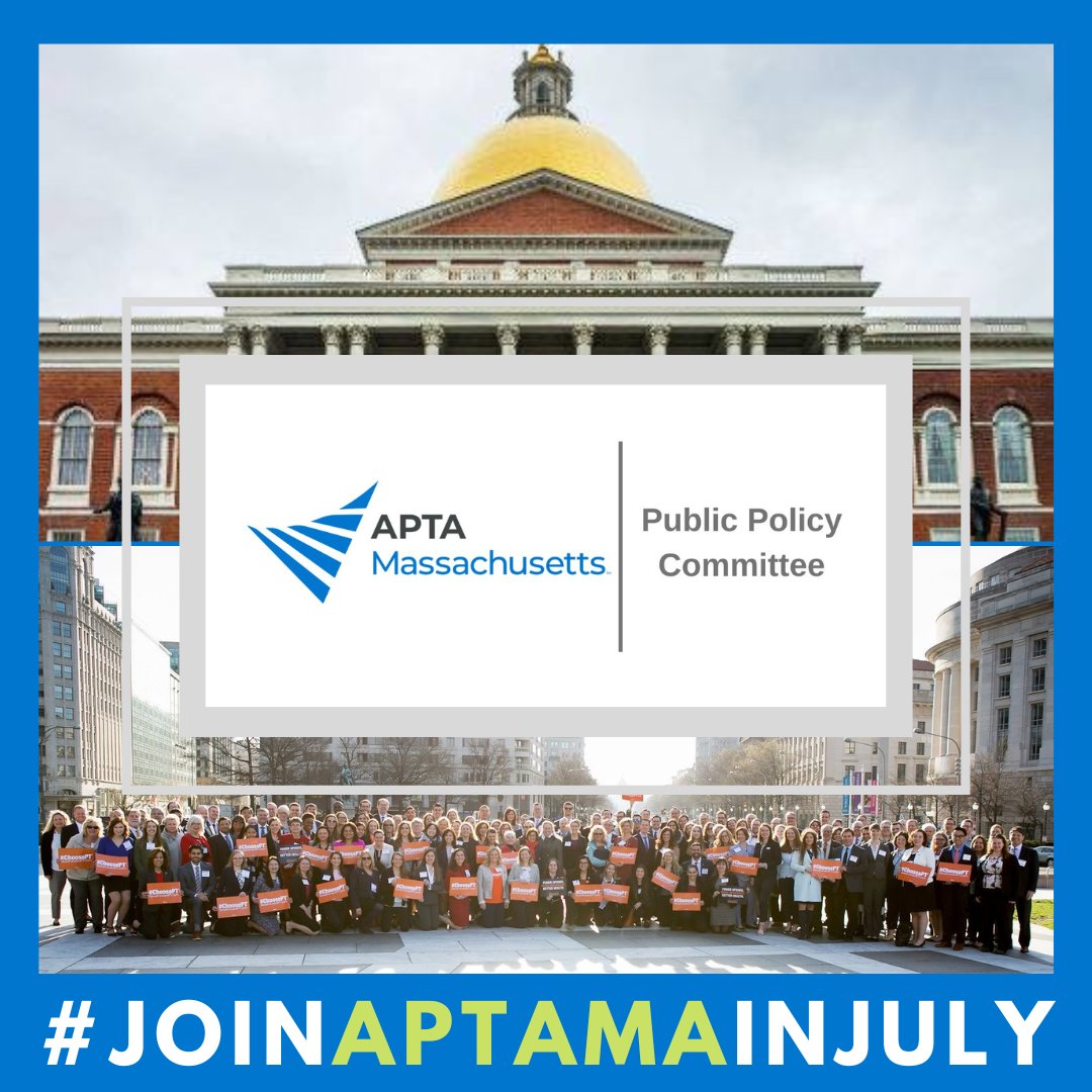 Aptaofma's tweet photo. #ChapterSpotlight: The APTAMA Public Policy Committee (PPC) &amp; the MA PT-PAC are committed to promoting the value of physical therapy to legislators, health insurance providers, other health care practitioners, and the general public. Learn more here: https://t.co/1o2RqiMO6k. https://t.co/aBQMuy43dJ