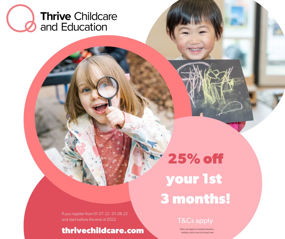 *** NEW INTRODUCTORY OFFER ***
Check out this fantastic introductory offers at Holyrood Castleton, Salford, Shaw &amp; Swinton, 25% off your first 3 months childcare, if you register between now 01.07.22 &amp; 01.08.22, T&amp;C's apply.  For further information please contact us today!