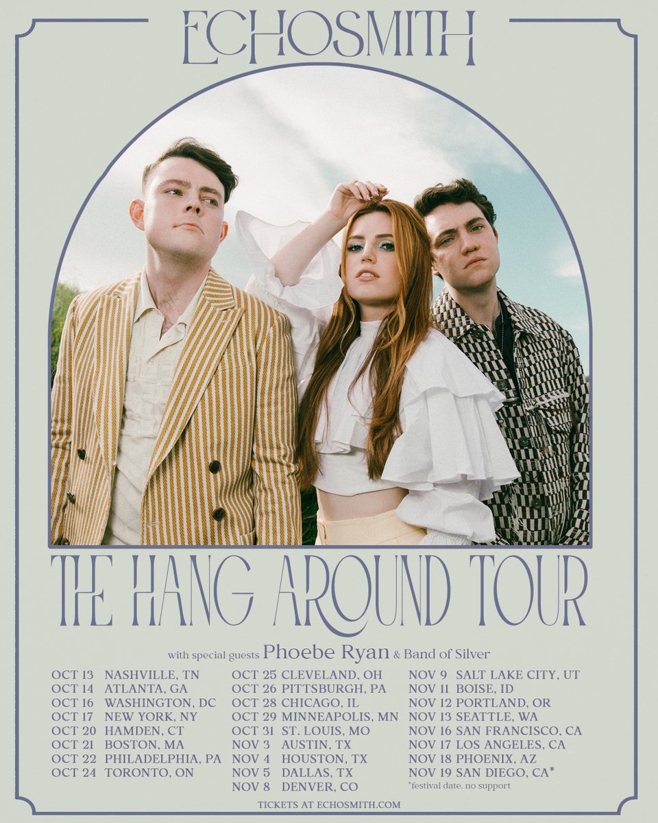 say hello to... THE HANG AROUND TOUR ❤️‍🔥 are you ready??!? we literally can't wait to hang with you again this fall 🫶🏻 use password SOCALM to get ur tix early ❤️‍🔥 presale starts tomorrow at 10am cst!!!! 
Tickets: bit.ly/3cabZKk