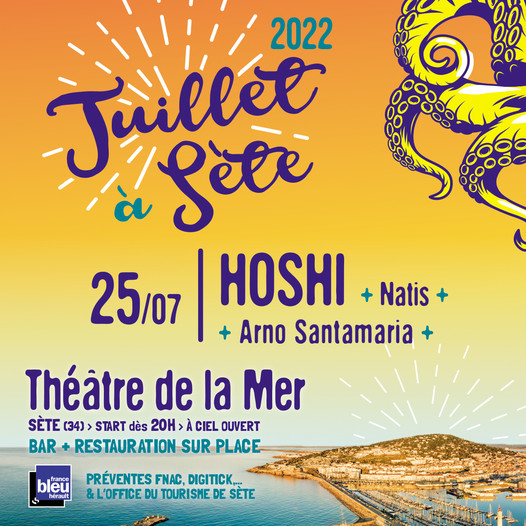 ghislai89350681's tweet photo. Dans quelques jours on se retrouve au Théâtre de la Mer à Sète avec Hoshi, Natis et Arno Santamaria - THAU INFOS : Le journal du bassin de Thau https://t.co/rYXVfsc5LZ https://t.co/qdUn0ZdcJu