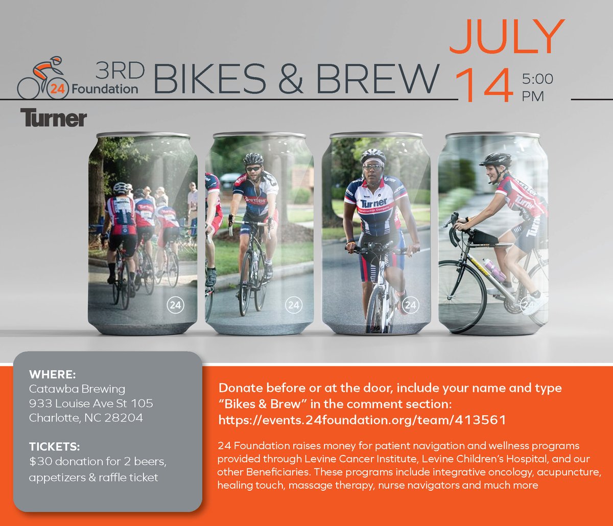 Join us in Charlotte this Thursday at <a href="/CatawbaBeer/">Catawba</a> for drinks, food and raffles in support of our 2022 24 Hours of Booty Team!  

#TurnerDifference #ThirstyThursday