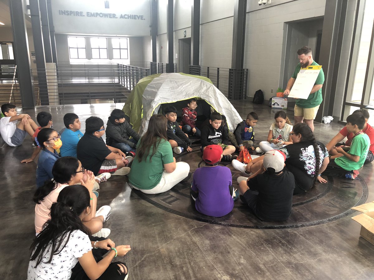 #PCSSummerESL Camp has started! Survivor-themed and all about project-based learning. Ss have been sorted into tribes, created shelters, and recycled paper to make their own camp journals. #ThePelhamWay