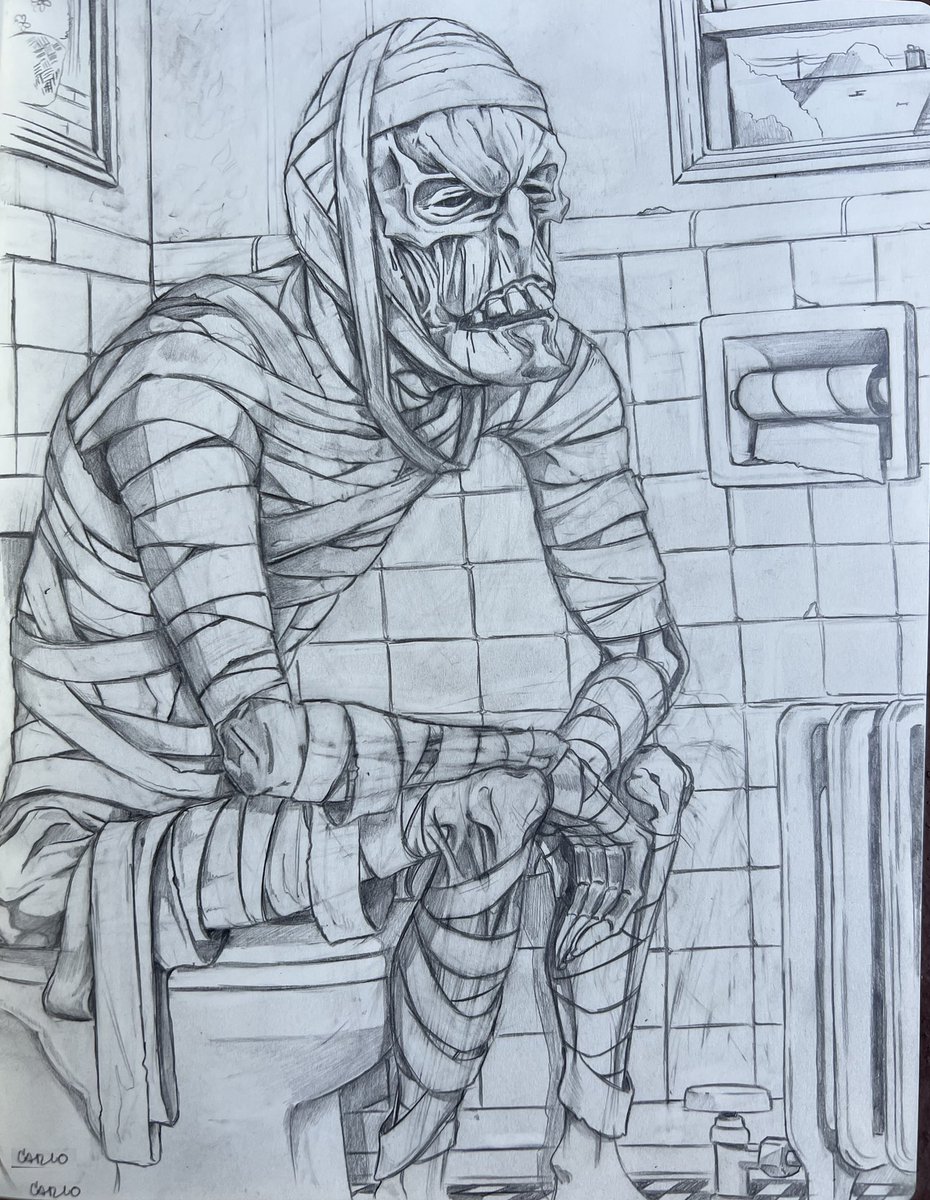 mikecarloooyeah's tweet photo. “You gotta be kidding me.” #monsters #mummy #toilet #horror #drawing #singlepanelcomic #animation https://t.co/jagJjkMW3k