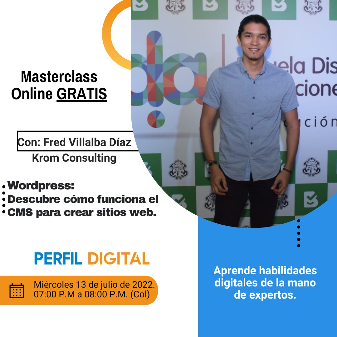 PerfilDigital's tweet photo. Te invitamos a una clase abierta sobre #Wordpress donde conocerás más acerca de este gestor de contenidos para crear sitios web y tiendas virtuales. 

Regístrate Gratis https://t.co/lmqrtN7qHz

#MasterclassPerfilDigital #DiseñoWeb https://t.co/QuXqLBcHT4