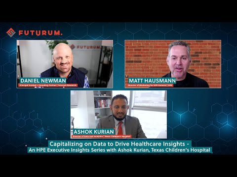 TheFuturumGroup's tweet photo. Capitalizing on Data to Drive Healthcare Insights – An @HPE Executive Insights Series with Ashok Kurian, @texaschildren_ 's Hospital – @FuturumWebcast  Interview Series hosted by @danielnewmanUV 

Listen: https://t.co/r60QtVaEtU
Watch: https://t.co/YbrCEkQMvl https://t.co/vbTMRwA0RR