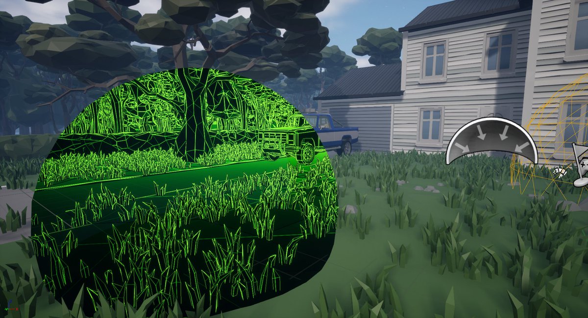 CrispyLizard's tweet photo. So I've been learning some post-process magic in UE4, this is the kinda stuff I had by the end of yesterday's experimentation. Thanks to @PrismaticaDev for the awesome cel shading tutorial for #UnrealEngine. The great 3D assets are @SyntyStudios stuff. https://t.co/kaylhNYdfB