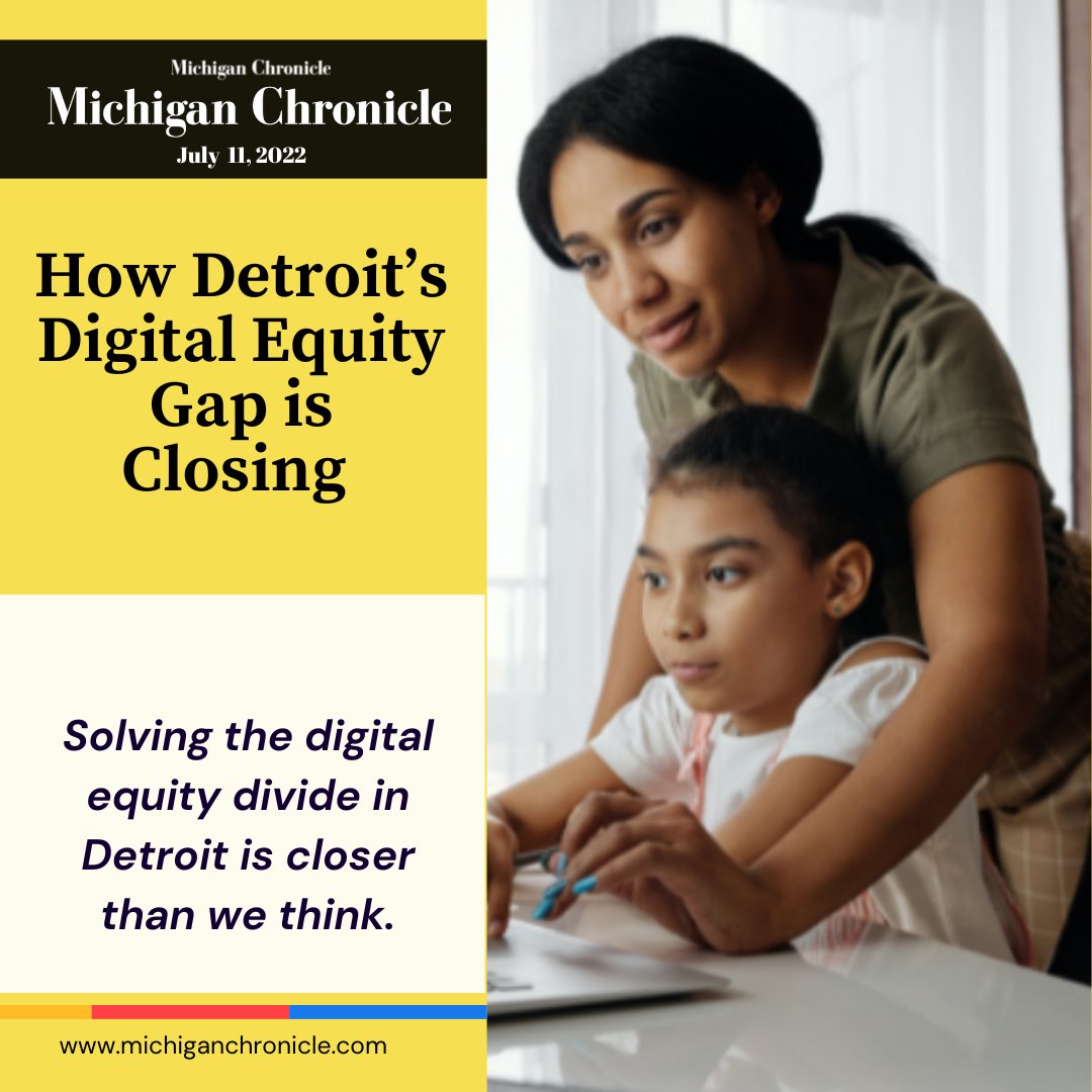 MIChronicle's tweet photo. Solving the digital equity divide in Detroit is closer than we think. Read more on how person-to-person connection and simple human interactions are changing the equity divide. https://t.co/dIn6srfCz2 #Equity #Detroite #internet https://t.co/62KaFS5fhd