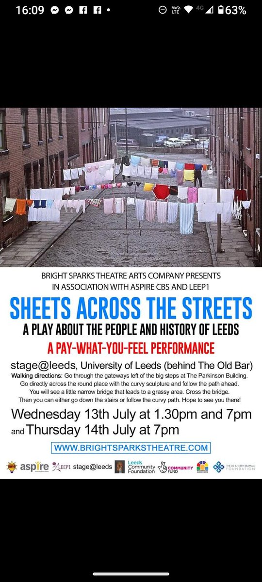 julie lill (@julielill) on Twitter photo Rehearsals today with <a href="/bstacleeds/">Bright Sparks Theatre Arts Company</a> working on an amazing play Sheets across the Streets . Please come and support these amazing talented people . <a href="/AspireCBS/">Aspire CBS</a> . Rehearsals today with <a href="/bstacleeds/">Bright Sparks Theatre Arts Company</a> working on an amazing play Sheets across the Streets . Please come and support these amazing talented people . <a href="/AspireCBS/">Aspire CBS</a> .