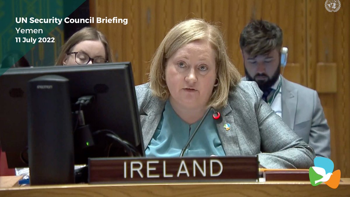 IrishMissionUN's tweet photo. Amb. Moran expressed concern at the situation of journalists in #Yemen, condemning the killing of journalist Saber al-Haidari in June and others.

As we said at 🇮🇪‘s Arria-formula meeting on the Protection of Journalists in May - “Journalists are integral to sustainable peace.” https://t.co/FDlM9ff7PR