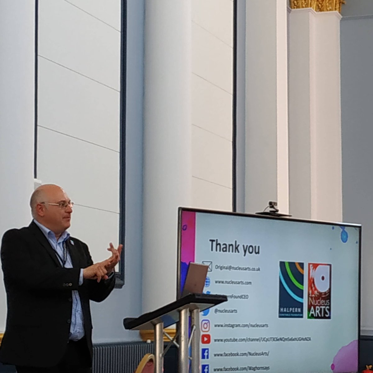 Warnborough's tweet photo. #KArtsCon2022: Dr.David Stokes
The Halpern Charitable Foundation focuses on tackling mental health and social isolation through the arts, and also runs the well-known Nucleus Arts centres across Medway.
#KArtsCon #artscon #artworks #artist #NucleusArts #creative #wellbeing https://t.co/Umsp4WhOM6