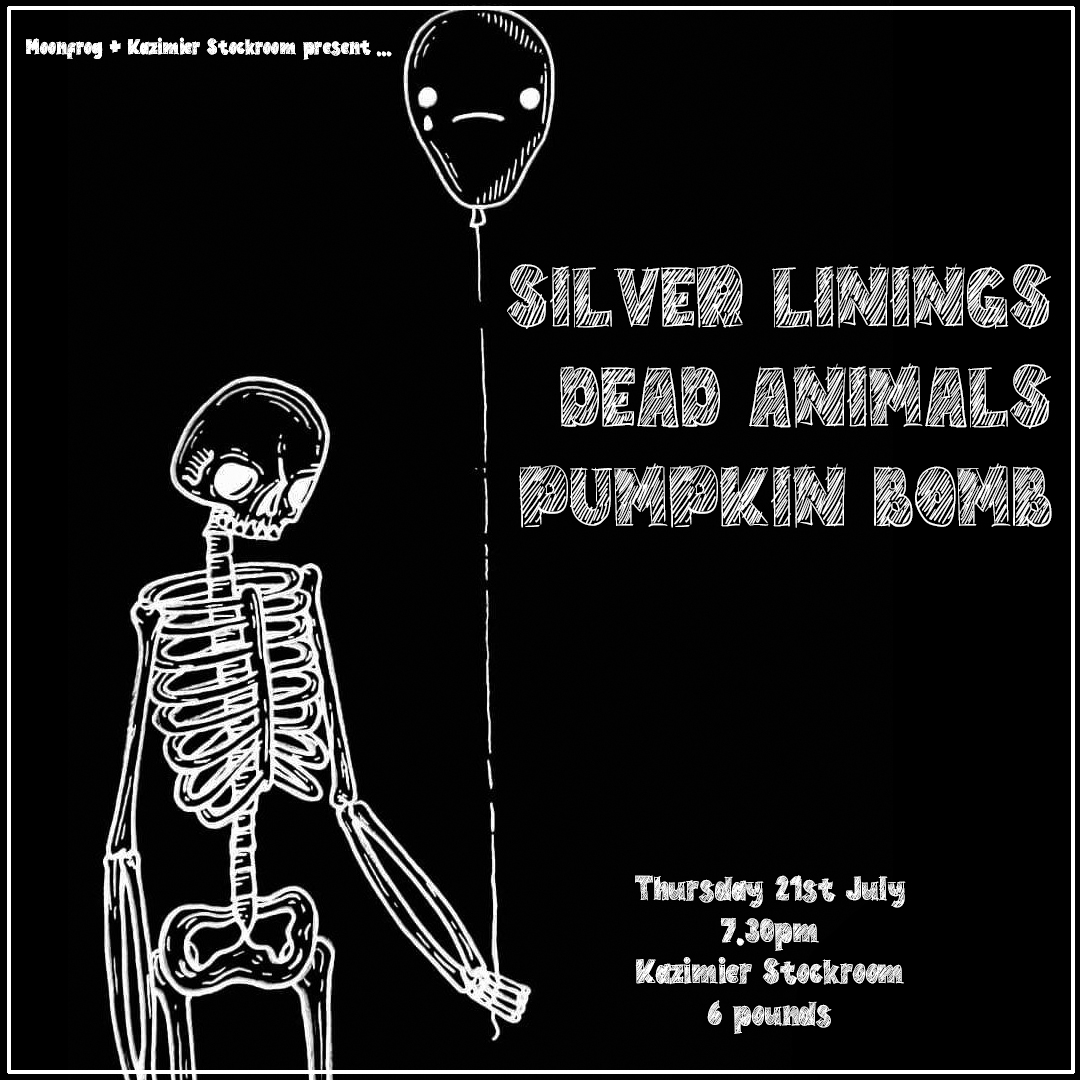 KazStockroom's tweet photo. ***NEW SHOW***

We're teaming up with the ever brilliant #moonfrog on 21/7 as Silver Linings, Dead Animals + Pumpkin Bomb join us for a night of post punk, hard rock + industrial synth noise...

Tickets here -> https://t.co/Nxh5MwBOQh

#gigsinliverpool #liverpoolmusic #postpunk https://t.co/PcpdgFbTZo