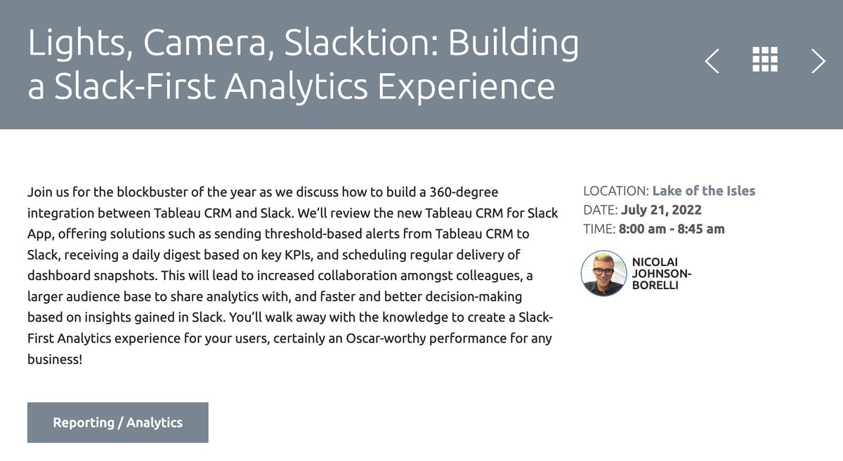 We're only 9 days away from the start of <a href="/MidWest_Dreamin/">Midwest Dreamin'</a>! I'll be presenting on a 360-degree integration between CRM Analytics and Slack bright and early next Thursday at 8 AM. Hope to see you there!