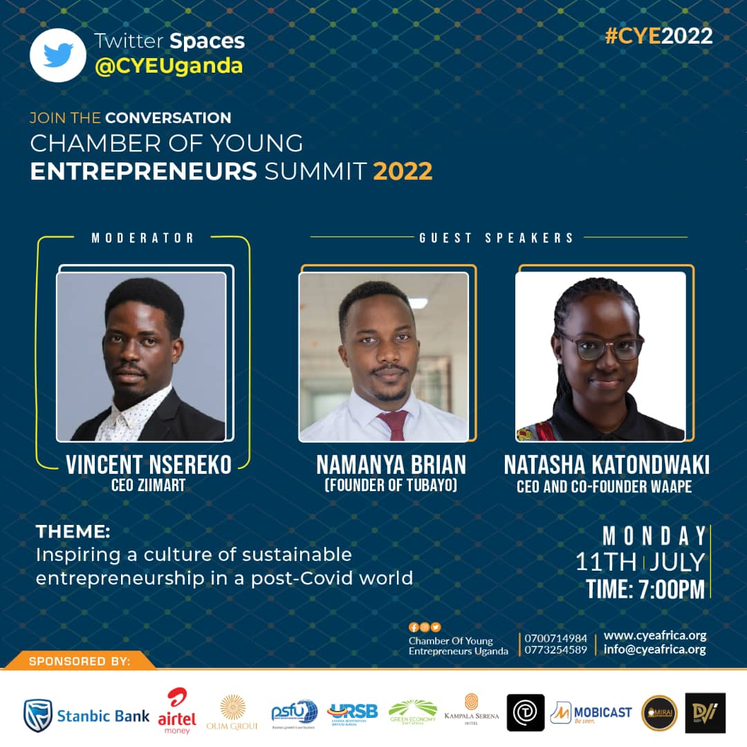 Twitter Space Alert.🗣

Join <a href="/CYEUganda/">CYE Uganda</a> for this timely conversation this evening.   #CYE2022