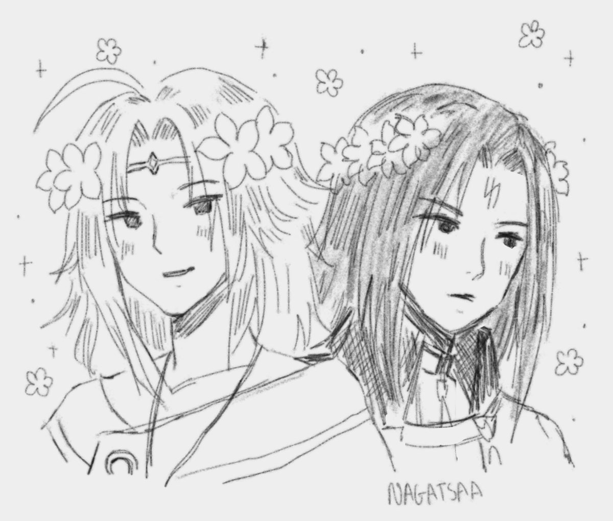 a lyon and soren doodle 💜💚 