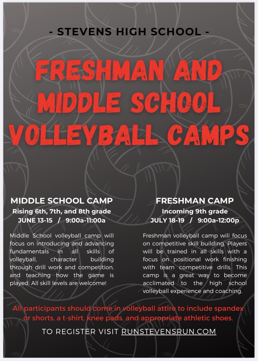 stevens_vb's tweet photo. Almost time for Freshman Camp!! July 18 &amp; 19. Don’t forget to sign up on https://t.co/tJn2L2iuED https://t.co/Vy6cBJItUG