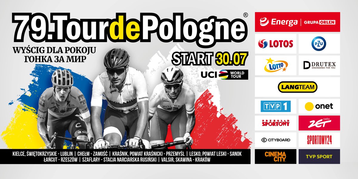 Swiatowe kolarstwo wkracza na polskie drogi. 79. Tour de Pologne będzie rozgrywany pod hasłem:" Wyścig dla pokoju" Wiecej na: ruszajsie.pl/articles/view/…