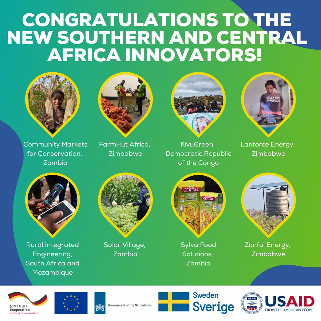#WE4F is proud to announce the winners of the Southern and Central Africa Call for Innovations! 

For more information about the 8 winners, visit we4f.org/innovator-news…

#ProduceMoreWithLess #water #agtech #energy #gender #climatechange #SouthernAfrica #CentralAfrica