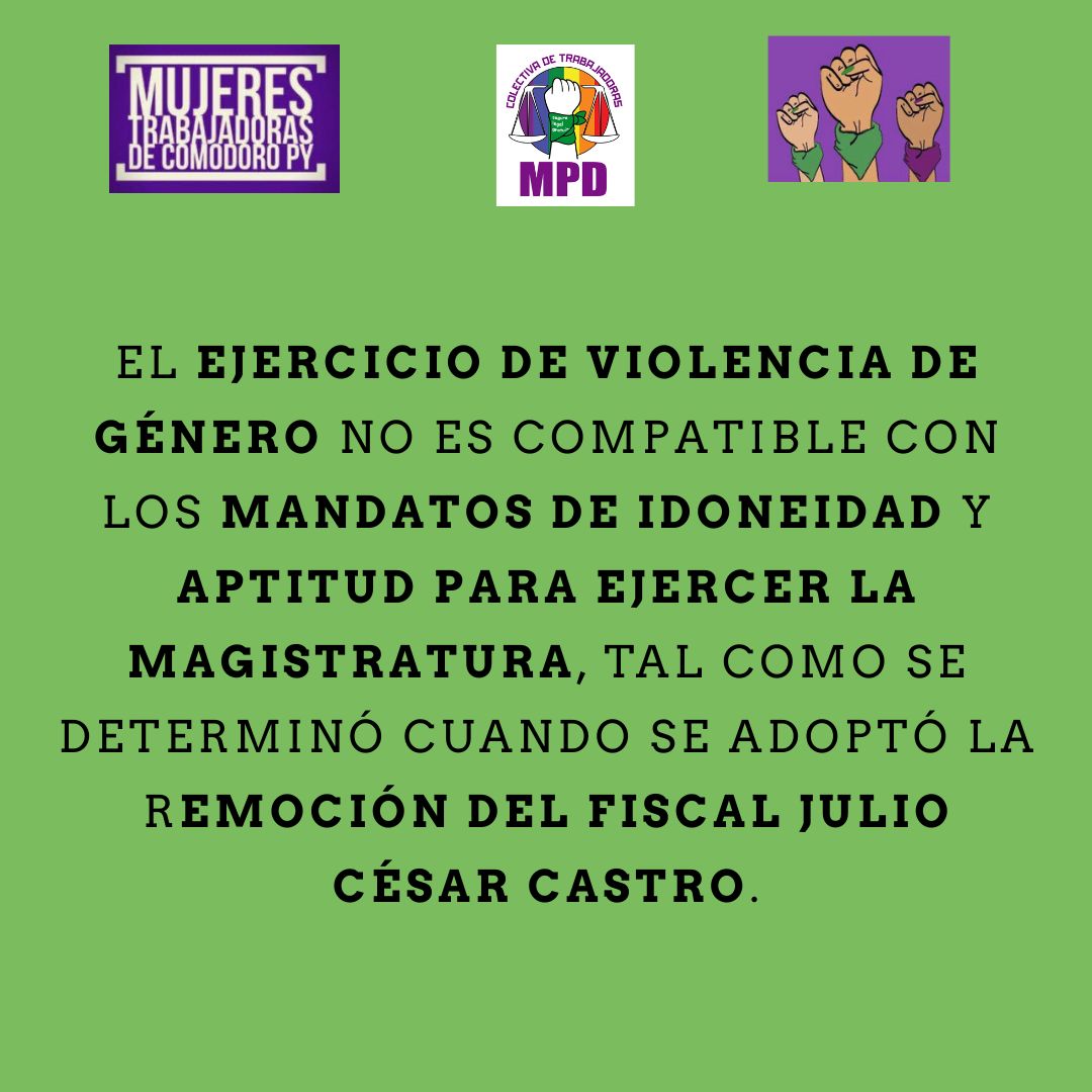 DeTrabajadoras's tweet photo. Expresamos nuestro apoyo y acompañamiento a la Defensora Pública Oficial Ana Clarisa Galán Muñoz y compañeras d la jurisdicción salteña q alzaron la voz p/denunciar el acoso laboral y sistemática violencia de género q sufren x parte del Fiscal Federal Francisco Santiago Snopek👇 https://t.co/RctGzM0Bdp