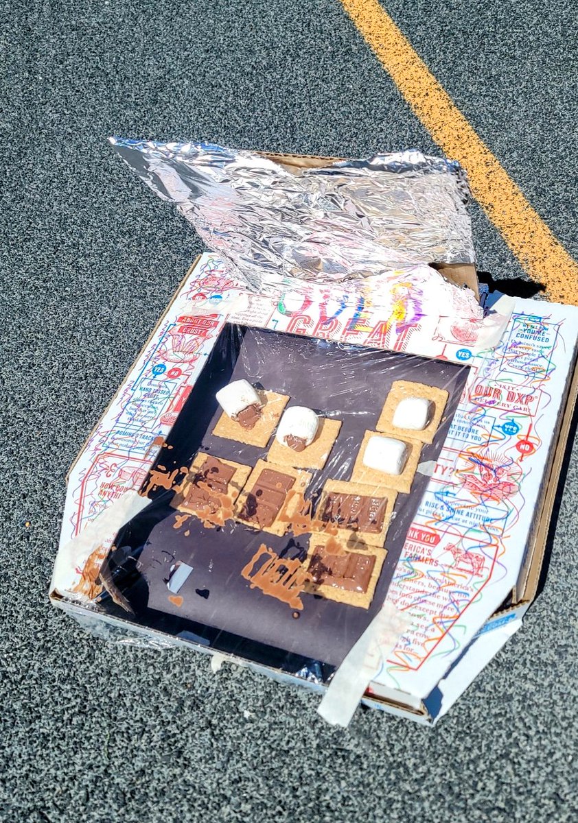 MrsPendleton_GT's tweet photo. Make the most of sunny and warm days by taking advantage of all the sunlight! This Solar S'mores Activity uses the heat of the sun to create an oven-like effect in a cardboard box. 🍫☀️
#STEM #SummerSTEM #Educational #SolarEnergy #SolarOvenSmores #Smores #DominosPizza https://t.co/q5Ujm6dmyf