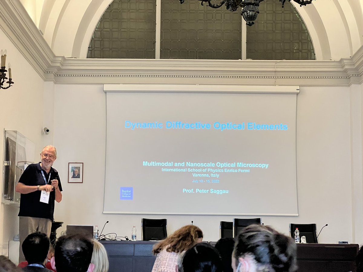 DiasproLab's tweet image. Last talk of the day on Dynamic diffractive #OpticalElements from professor Peter Saggau.

linkedin.com/in/peter-sagga…

#InternationalSchoolOfPhysics
#MultimodalNanoscaleOpticalMicroscopy
@SIF_it @AD1959