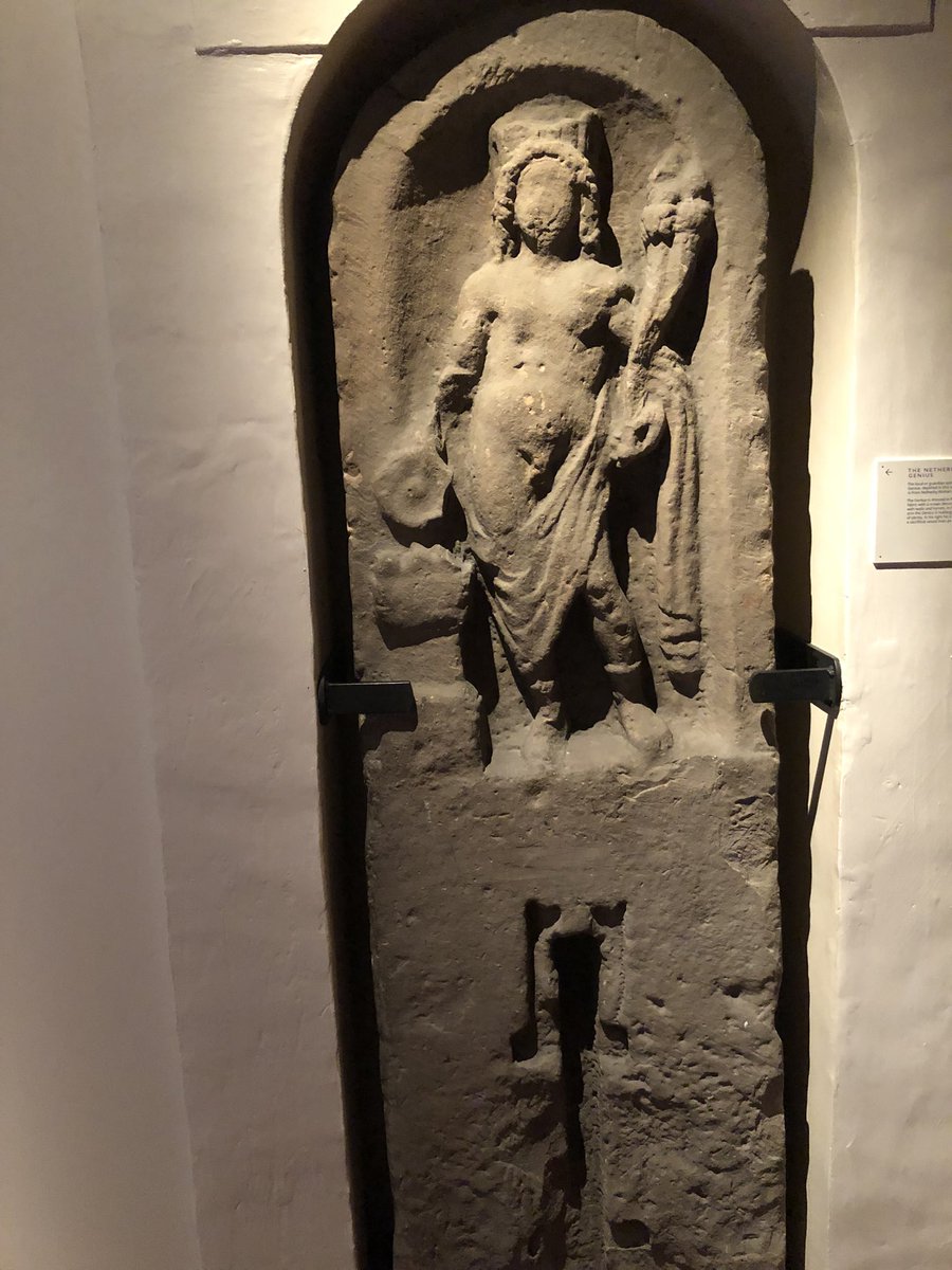 alistair_tosh's tweet photo. The #Netherby Genius. The local or guardian spirit depicted is from Netherby #Roman fort. Dressed in flowing fabric with a crown decorated with walls and turrets. In his left arm he holds a horn of plenty, in his right a sacrificial vessel over an altar. @TullieHouse https://t.co/CT0mOE6yH9