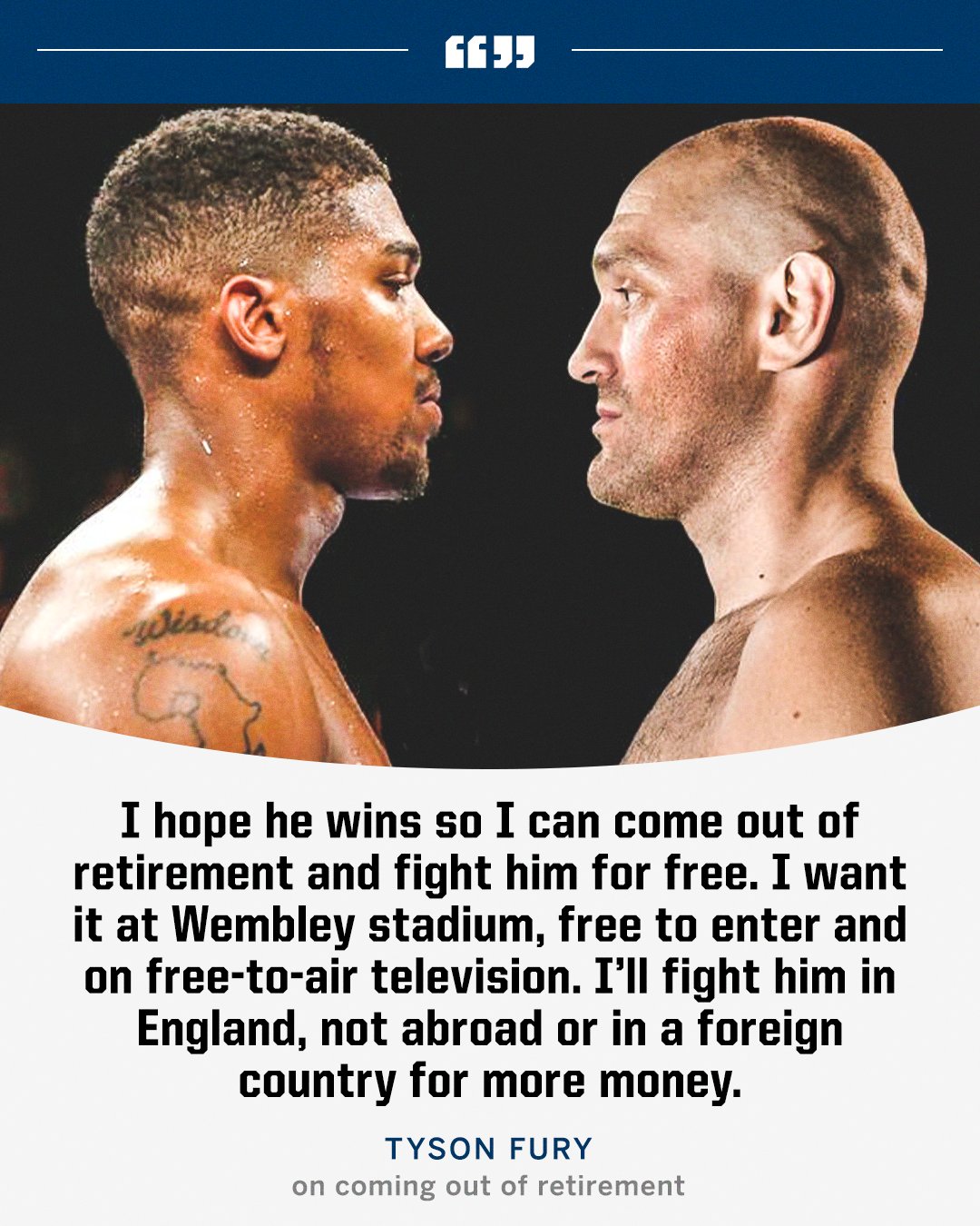 ESPN UK on Twitter "Tyson Fury wants to come out of retirement and