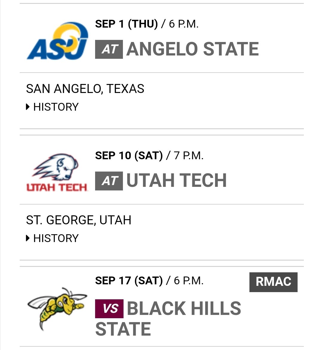 1st 3 weeks, 3 night games! #CSCfootball