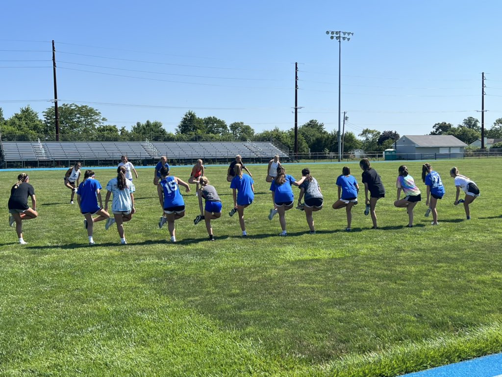 Stretching after another day of working hard during summer workouts! Proud of this group! 
#1PercentBetter #BravesStrong